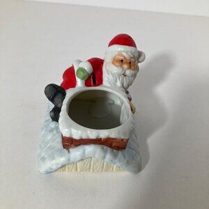Vintage‎ 1989 Santa Claus Chimney Candle Holder Tea Light 4"